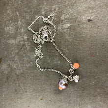 Load image into Gallery viewer, Coral in Pearl Charm Necklace