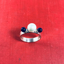 Load image into Gallery viewer, Tri Pearl and Sodalite Ring