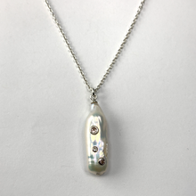 Load image into Gallery viewer, Gem Stud Pearl Drop Necklace

