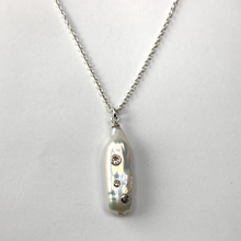 Load image into Gallery viewer, Gem Stud Pearl Drop Necklace