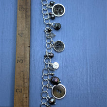 Load image into Gallery viewer, Dark Button Charm Bracelet