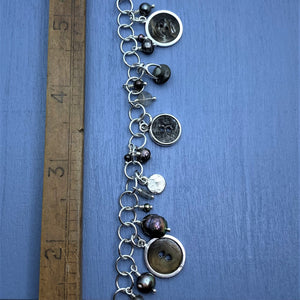 Dark Button Charm Bracelet