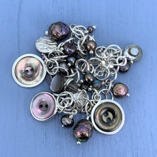 Load image into Gallery viewer, Dark Button Charm Bracelet