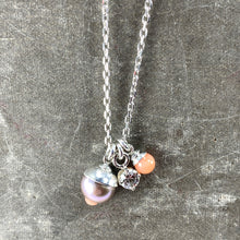 Load image into Gallery viewer, Coral in Pearl Charm Necklace
