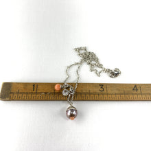 Load image into Gallery viewer, Coral in Pearl Charm Necklace