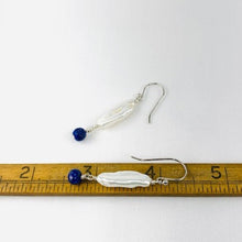 Load image into Gallery viewer, Pearl and Lapis Drop Earrings
