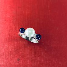 Load image into Gallery viewer, Tri Pearl and Sodalite Ring
