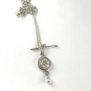 Button and Needle Charm Necklace