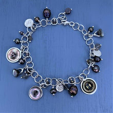 Load image into Gallery viewer, Dark Button Charm Bracelet
