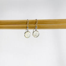 Load image into Gallery viewer, Carved Framed Button Drop Earrings
